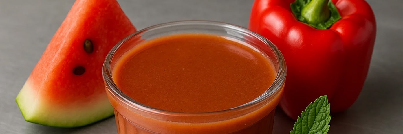 Recette de chef – Vinaigrette pastèque basilic menthe – Wilfried Romain - 2025