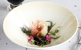 Recette de chef -  Fleur de radis Daïkon fermentées, sauce soja charentaise