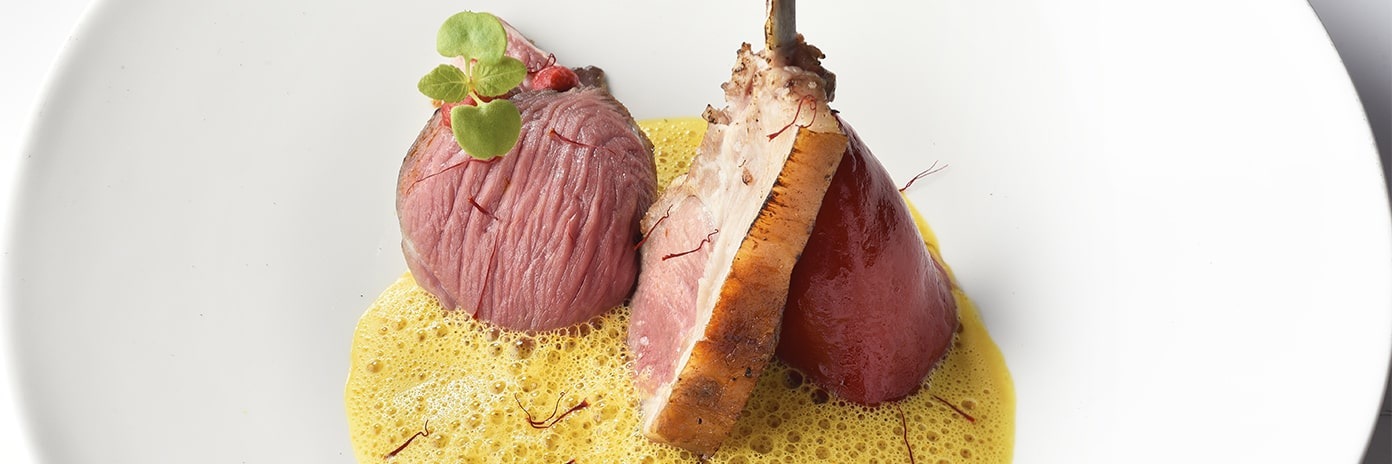 Recette de Chef - Agneau en 3 cuissons, piquillos, safran