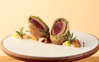 Recette de chef - Pigeon et foie gras, mousseline de panais, cerfeuil - JF Bury