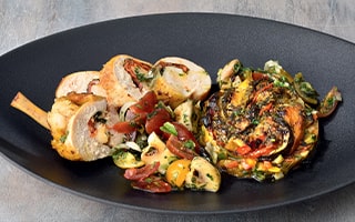 Recette de Chef - Suprême de volaille , ratatouille, tian