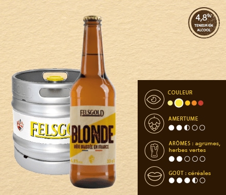 Descriptif de la bière Felsgold Blonde bouteille