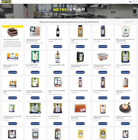 Liste des produits METRO à tester