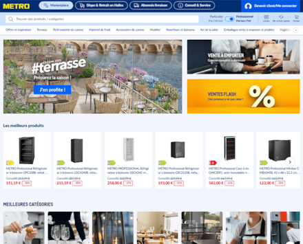 Screenshot du site Marketplace METRO