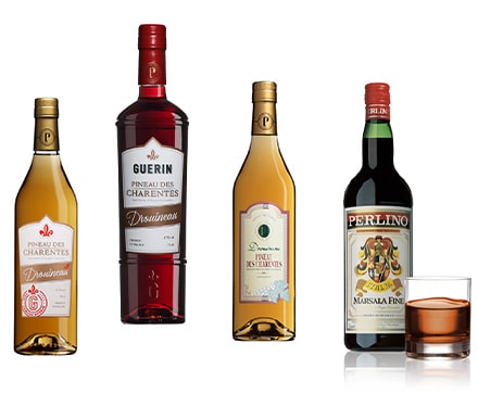 Assortiment de vins de liqueur