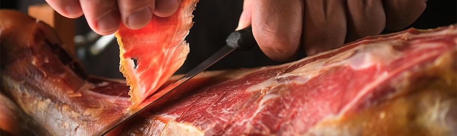Découpe de jambon au couteau