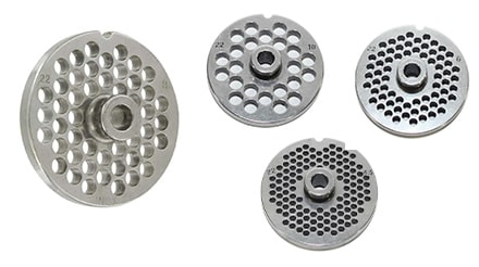 Grilles de différentes tailles pour hachoir professionnel