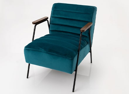 Fauteuil en velour Hutch Amadeus