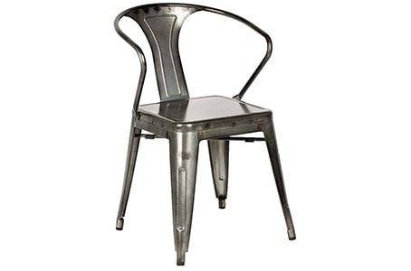 GHP Fauteuil de restaurant Iron en acier gris