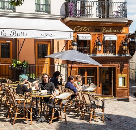 Terrasse d'un restaurant de Montmartre