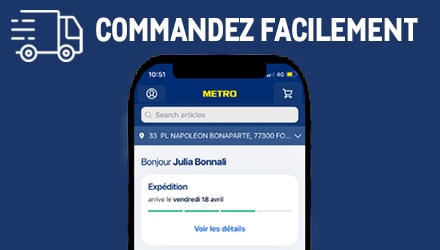 Commandes livraison application metro