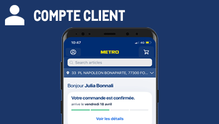 compte client application metro