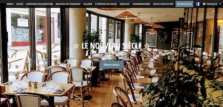 Site internet du restaurant "Le nouveau Siècle"
