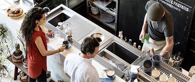 Comptoir de restaurant, vue de haut