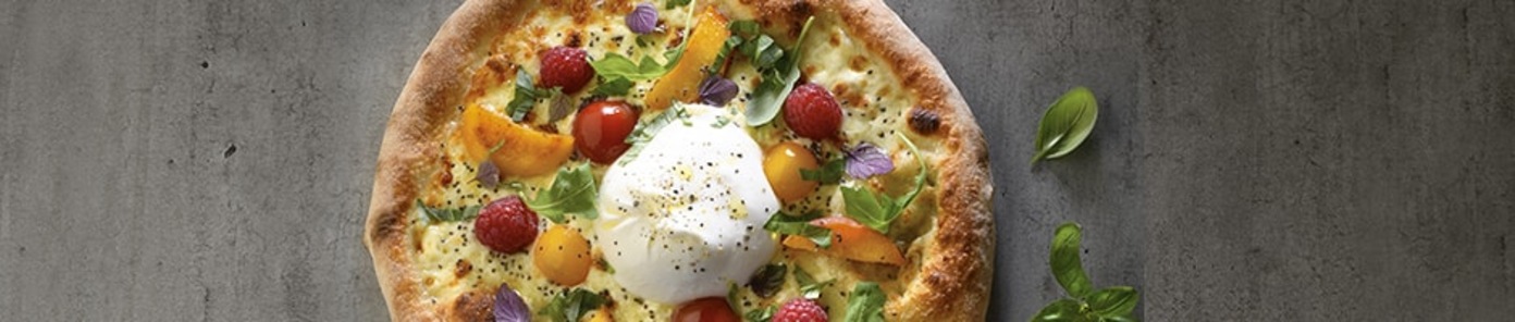 Burrata pêche framboise par Franck Castelli
