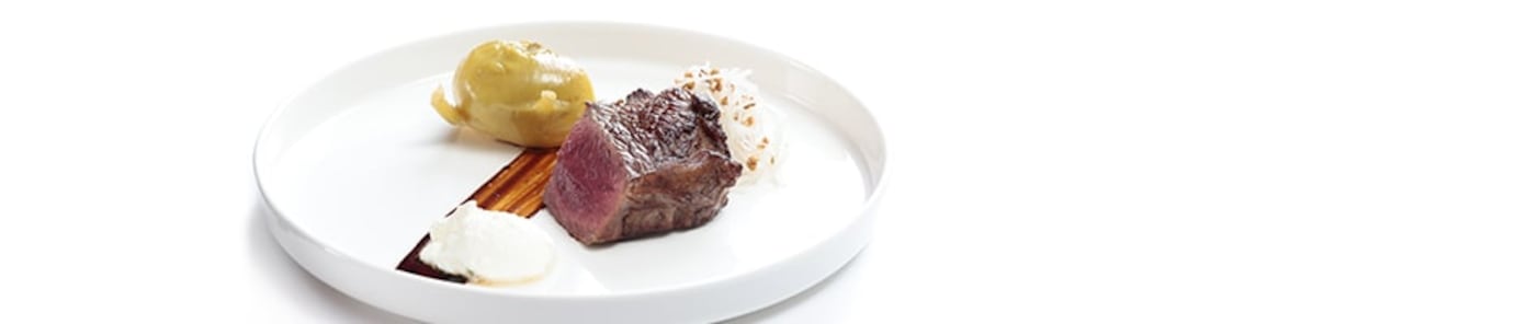 Faux-Filet de Charolles (F), rave confite, sauce soja et sarrasin grillé