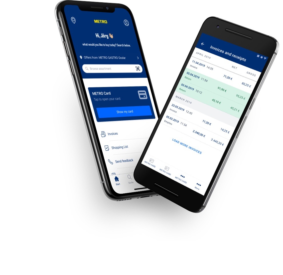 METRO invoices in the app