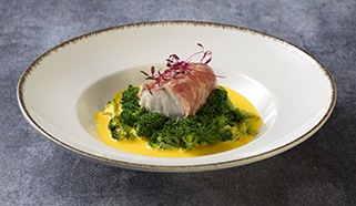 Panchettában sült ördöghal