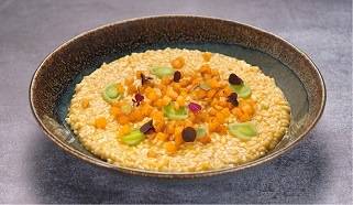 Sütőtökös rizottó marinált tökkel és póréhagymával