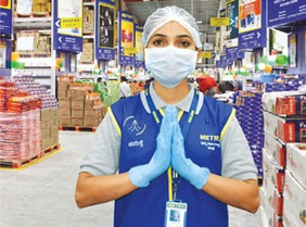 Employees Wearing Masks & Gloves