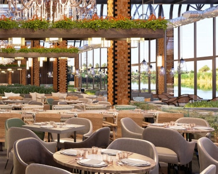 Marchio del ristorante seduto