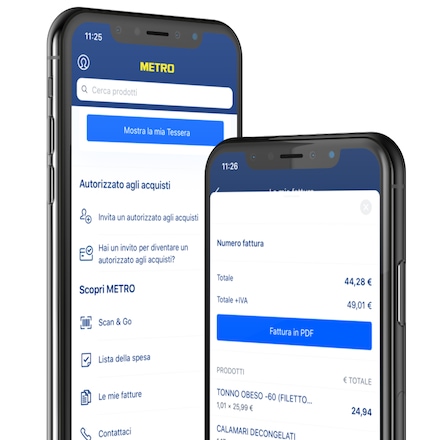 Tessera METRO e fatture online  METRO invoices in the app