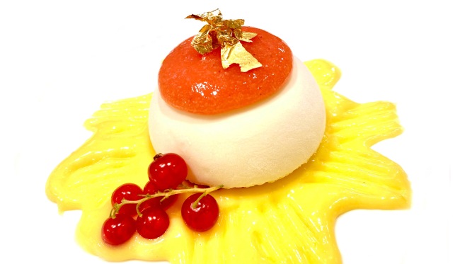 Cheesecake all’anguria, lemon card e ribes