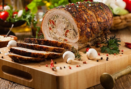 Mușchi de porc cu ciuperci