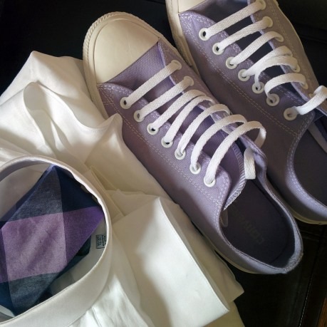 incaltaminte metro violet, camasa asortata authentic