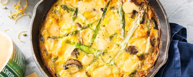Frittata met Geschaafde Asperge en Beemster Graskaas 