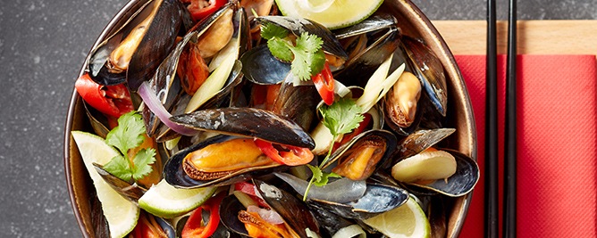 Mosselen op Aziatische wijze