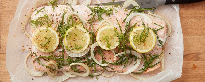 Zalm en papillotte