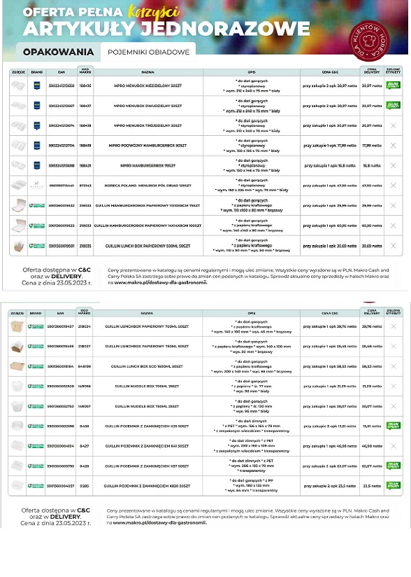 Katalog Artykuły jednorazowe
