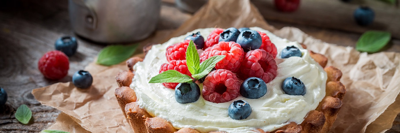 Świeże ciasto z owocami