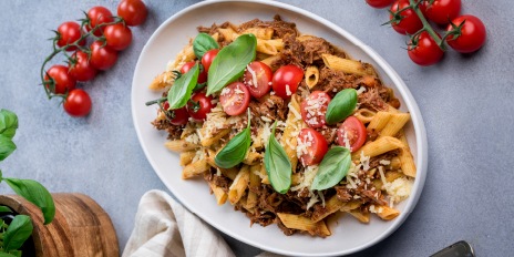 Penne com Ragu de alcatra dos Açores