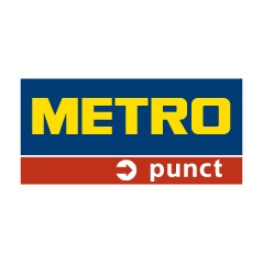 Logo METRO punct, identitate vizuală pentru formatul de magazine de proximitate METRO.