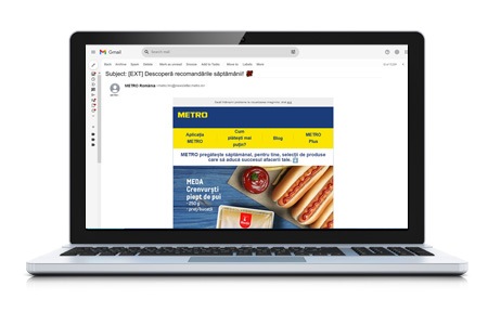 Newsletter on a laptop screen