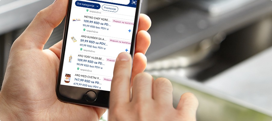 pretraga asortimana u aplikaciji