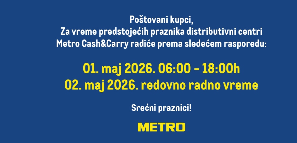 Radno vreme METRO distributivnih centara