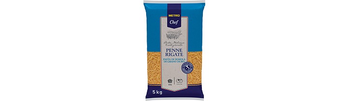 pasta penne rigate metro chef 