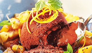 Čokoládové fondanty s mangom