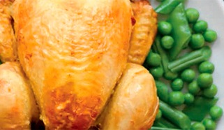 Maslové jarné kurčiatko s hráškom