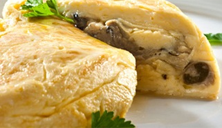 Vaječná omeleta s čerstvými ustricami