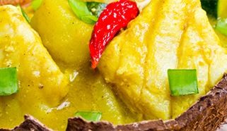 Dusená parmica červená s kokosovým mliekom