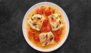 Treska skrei s paradajkami