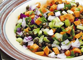 Ľahký šošovkový šalát