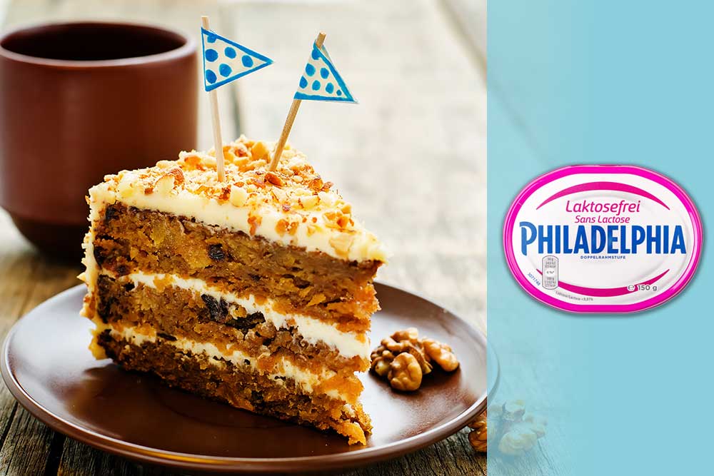 Морквяний торт з кремом із безлактозного сиру Philadelphia