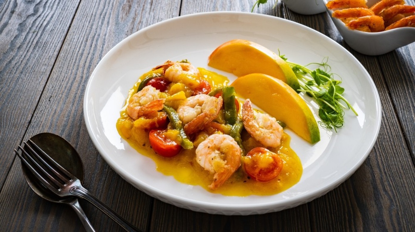 креветки з манго