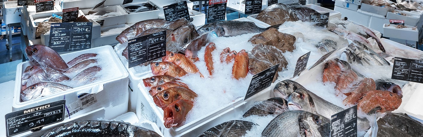 Produits de la mer : poissons frais et crustacés à la carte